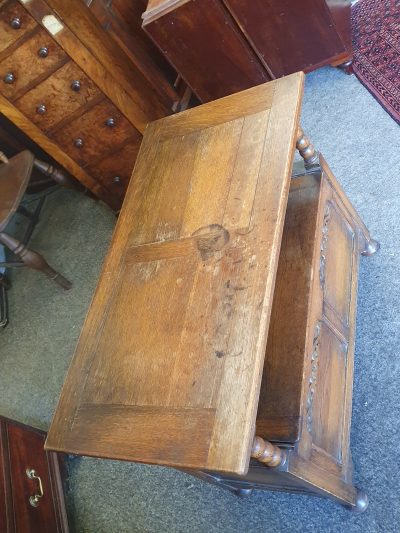 Antique Edwardian Oak Monks Bench Table - Image 7