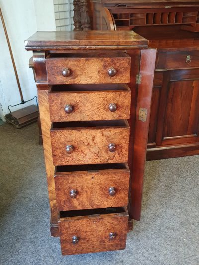 Antique Victorian Walnut Wellington Chest - Image 4