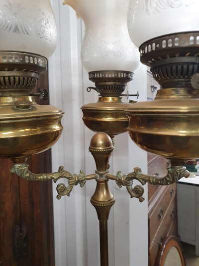 Good Antique Victorian Brass Standard Lamp - Image 5