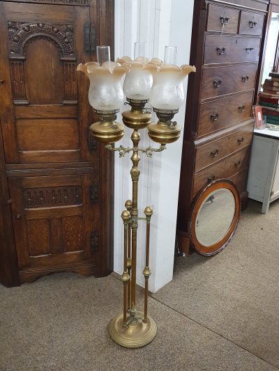 Good Antique Victorian Brass Standard Lamp - Image 4