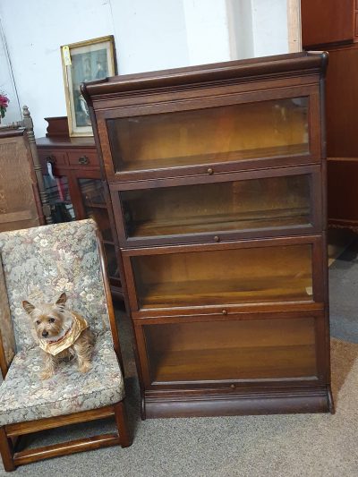 Antique Stacking Oak Bookcase Cabinet - Image 7