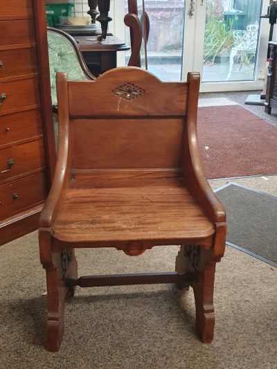 Small Antique Hall Seat Chair - Image 3