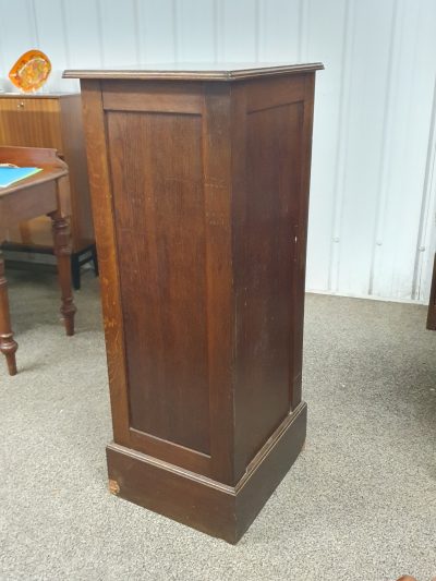 Antique Edwardian Oak Office Tambour Front Filing Cabinet - Image 3