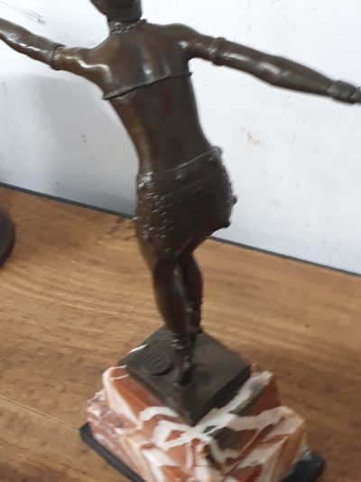 Antique French Art Deco Bronze Lady - Image 4