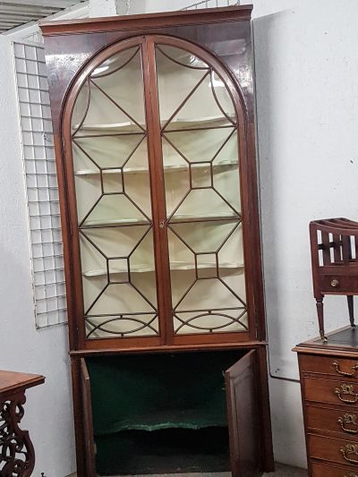 Tall Antique Georgian Corner Display Cabinet - Image 3