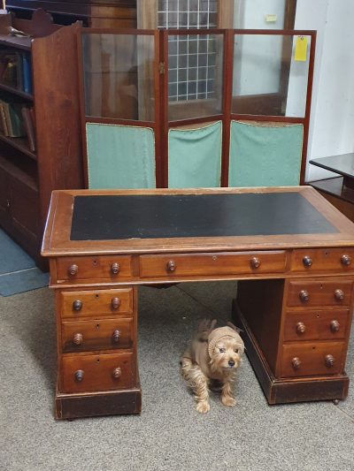 Antique Victorian Oak Desk - Image 7