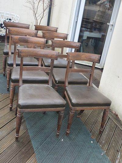 Antique Victorian Set of 8 Irish Dining Chairs - Image 7