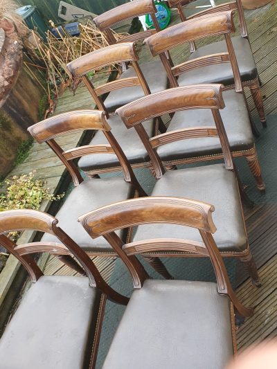 Antique Victorian Set of 8 Irish Dining Chairs - Image 3