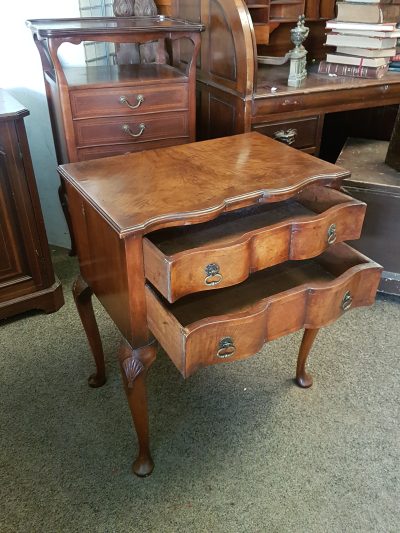 Small Antique 1920's Walnut Side Table - Image 4