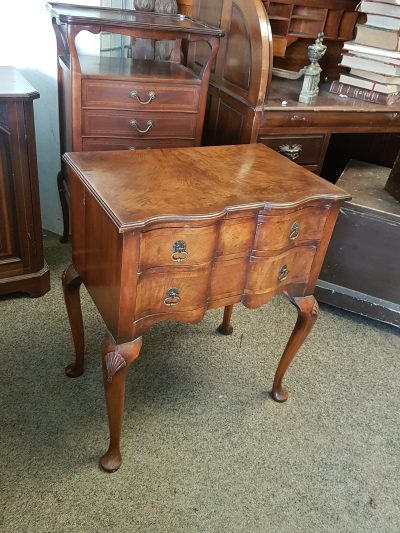 Small Antique 1920's Walnut Side Table - Image 2