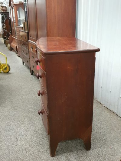 Antique Victorian Bow Front Chest - Image 5