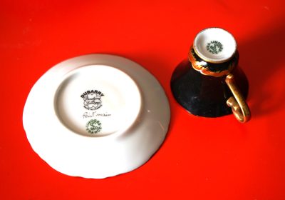 A Vintage Miniature Dubarry Limoges Cabinet Cup & Saucer and a Naples Cabinet Cup and Saucer - Image 3