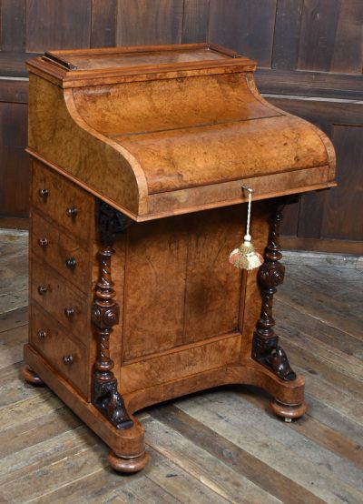 Victorian Walnut Pop Up Piano Top Davenport SAI3696 - Image 9