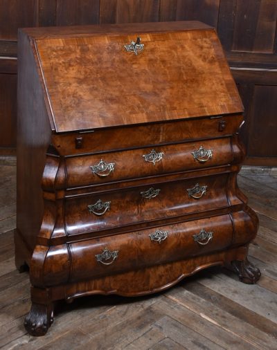 Dutch Burr Walnut Bombe Bureau SAI3631 - Image 2