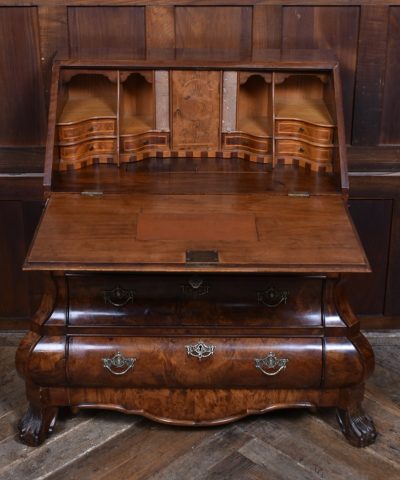 Dutch Burr Walnut Bombe Bureau SAI3631 - Image 7