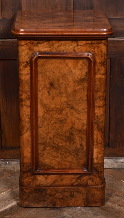 Victorian Burr Walnut Pot Cupboard/ Bedside Cabinet SAI3630 - Image 3