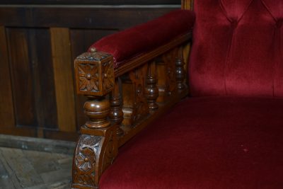 Edwardian Oak Library Chair SAI3647 - Image 6