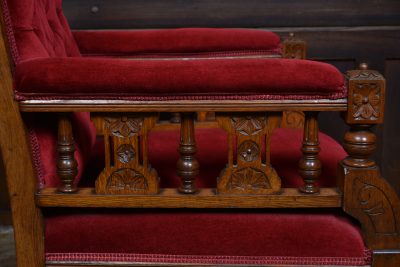 Edwardian Oak Library Chair SAI3647 - Image 11