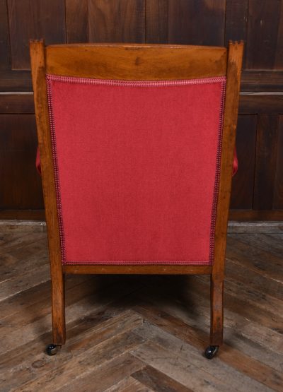 Edwardian Oak Library Chair SAI3647 - Image 12