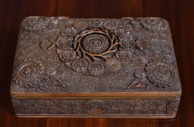 Hand-carved Anglo-Indian Wooden Trinket Box SAI3650 - Image 5