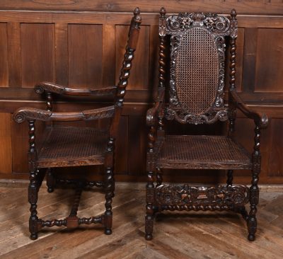 Pair of Victorian Bergere Chairs - Image 5