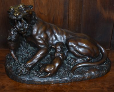 A Vannetti Bronze Tiger And Cubs SAI3696 - Image 3