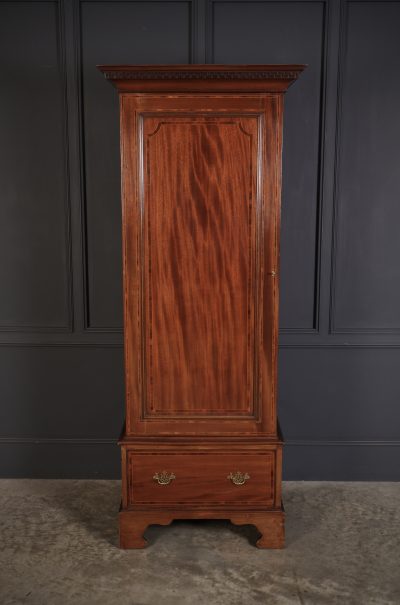 Edwardian Inlaid Mahogany Single Door Wardrobe - Image 2