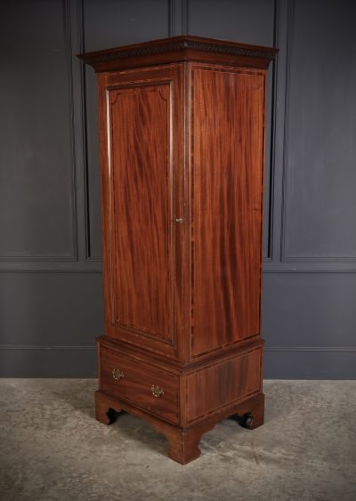 Edwardian Inlaid Mahogany Single Door Wardrobe - Image 5