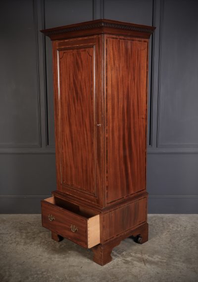 Edwardian Inlaid Mahogany Single Door Wardrobe - Image 6