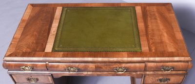 Early Georgian-Style Walnut Freestanding Kneehole Writing Desk - Image 7