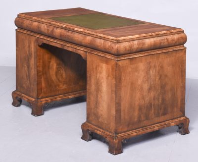 Early Georgian-Style Walnut Freestanding Kneehole Writing Desk - Image 9