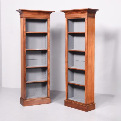 Pair of Victorian Tall, Slim Mahogany Open Bookcases, Functional and Decorative - Image 2