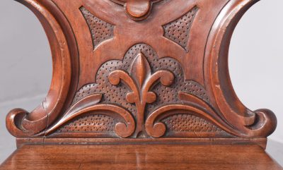 Quality Pair of Victorian Mahogany Shield Back Hall Chairs - Image 7