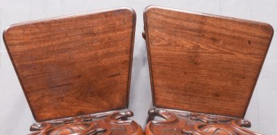 Quality Pair of Victorian Mahogany Shield Back Hall Chairs - Image 8