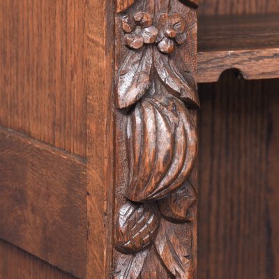 Neat Sized, Flemish Carved Oak 19th Century Open Bookcase - Image 5