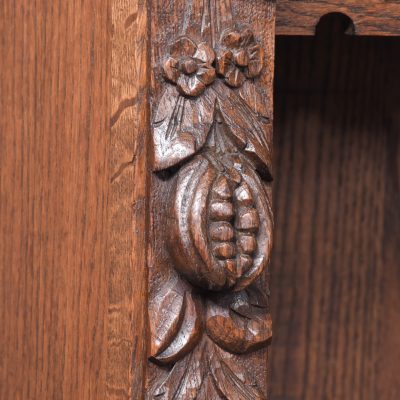 Neat Sized, Flemish Carved Oak 19th Century Open Bookcase - Image 6