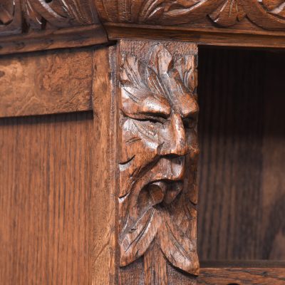 Neat Sized, Flemish Carved Oak 19th Century Open Bookcase - Image 7