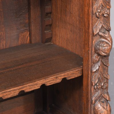 Neat Sized, Flemish Carved Oak 19th Century Open Bookcase - Image 10