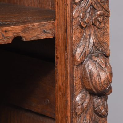 Neat Sized, Flemish Carved Oak 19th Century Open Bookcase - Image 11