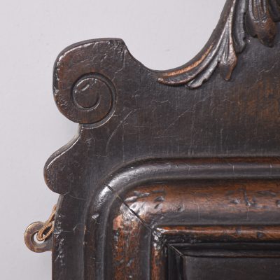 A Decorative 19th Century Jacobean-Style Oak Wall Mirror with an Oil-Painting Panel - Image 4