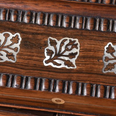 Exceptional Victorian Mother-of-Pearl Inlaid Rosewood Cabinet - Image 5