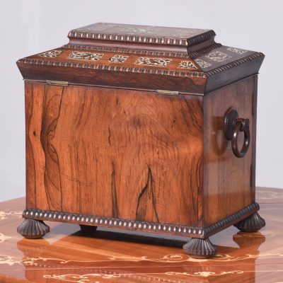 Exceptional Victorian Mother-of-Pearl Inlaid Rosewood Cabinet - Image 15