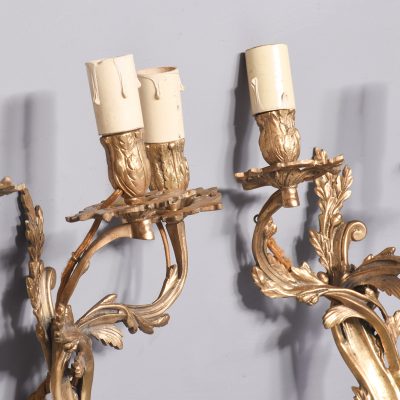 Set of 6 Cast Brass Wall Sconces - Image 8