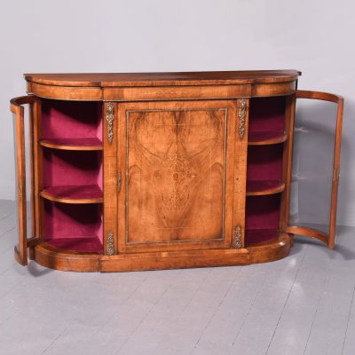 Quality Mid-Victorian Inlaid Walnut Bow-End Credenza - Image 2