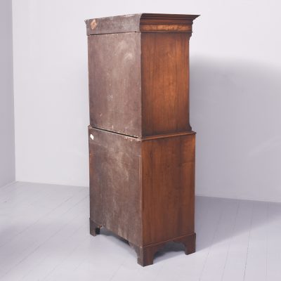 George II Style Burr Walnut Chest on Chest - Image 8