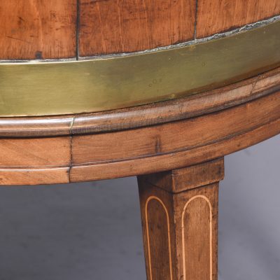 George III brass-bound, oval open wine cooler on stand with original zinc liner - Image 4