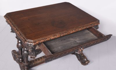 A Dutch Carved Oak Dolphin Table - Image 8