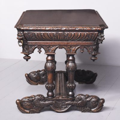 A Dutch Carved Oak Dolphin Table - Image 11