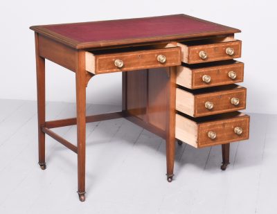 Quality Neat-Sized Edwardian Sheraton Style Writing Desk - Image 6