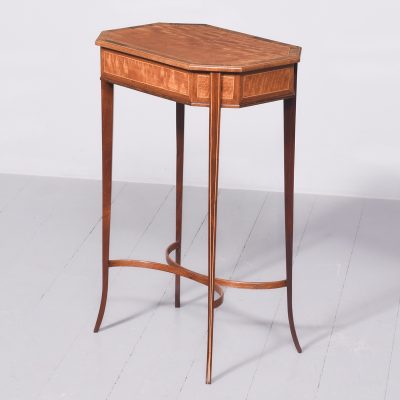 Sheraton Style Satinwood, Rosewood, and Boxwood Banded Side Table - Image 8